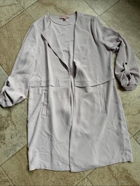 Philosophy Light Lavender Open Front Duster Jacket size medium